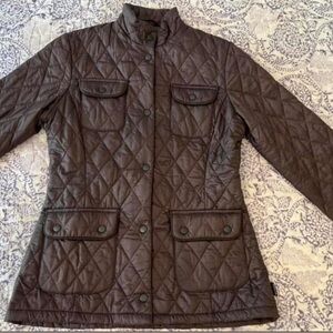 Barbour women’s quilted jacket in chocolate brown